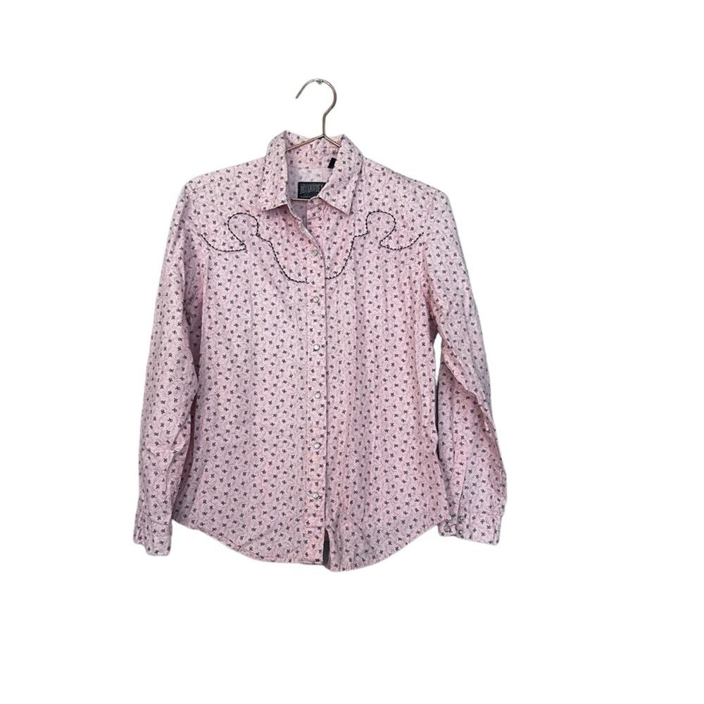Roughrider Pearl Snap Floral Embroidered Top - Size Medium